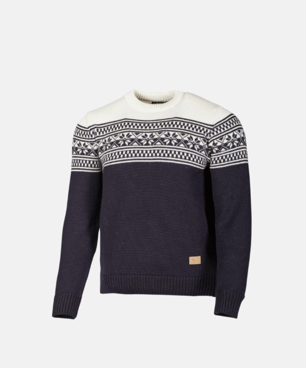 VIDAR CREWNECK, 100% ULL — NAVY
